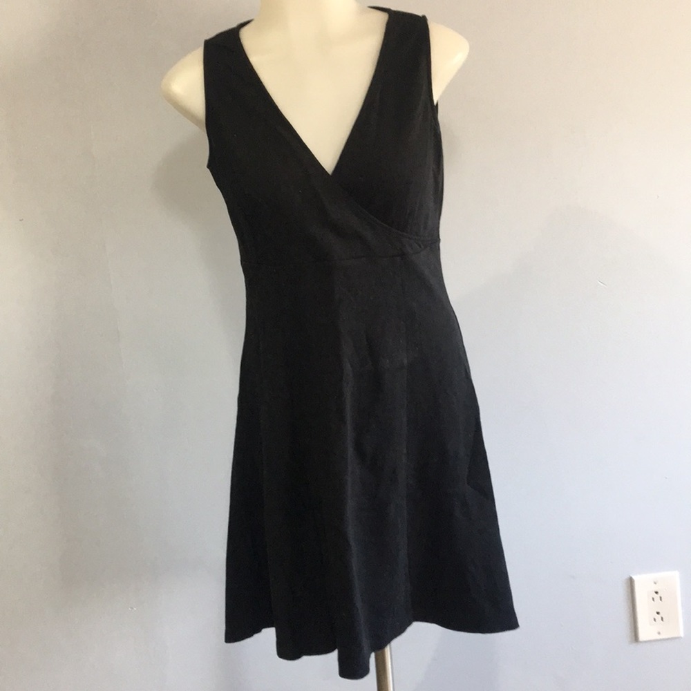 Black wrap front dress